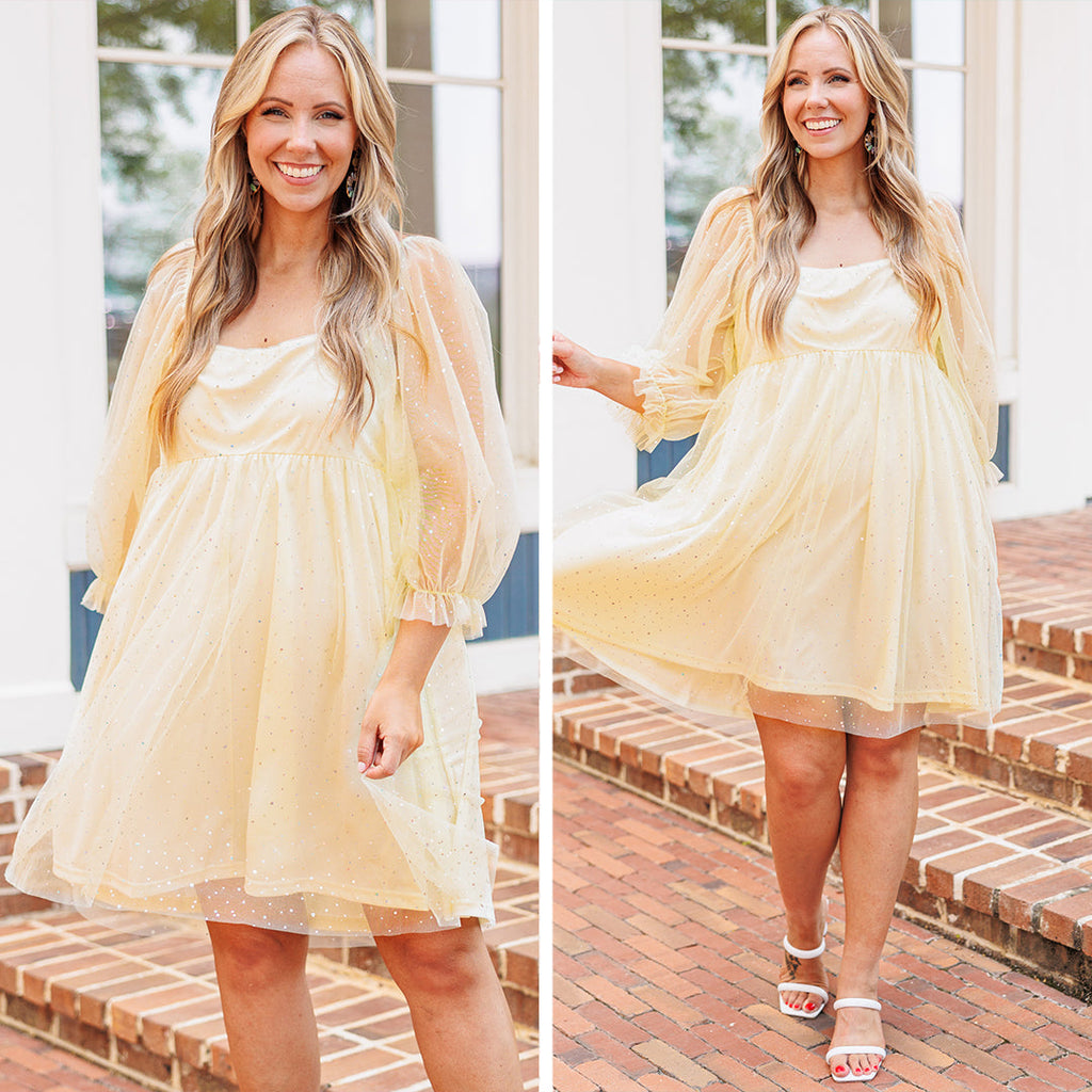 Sweet Evening Dress, Yellow