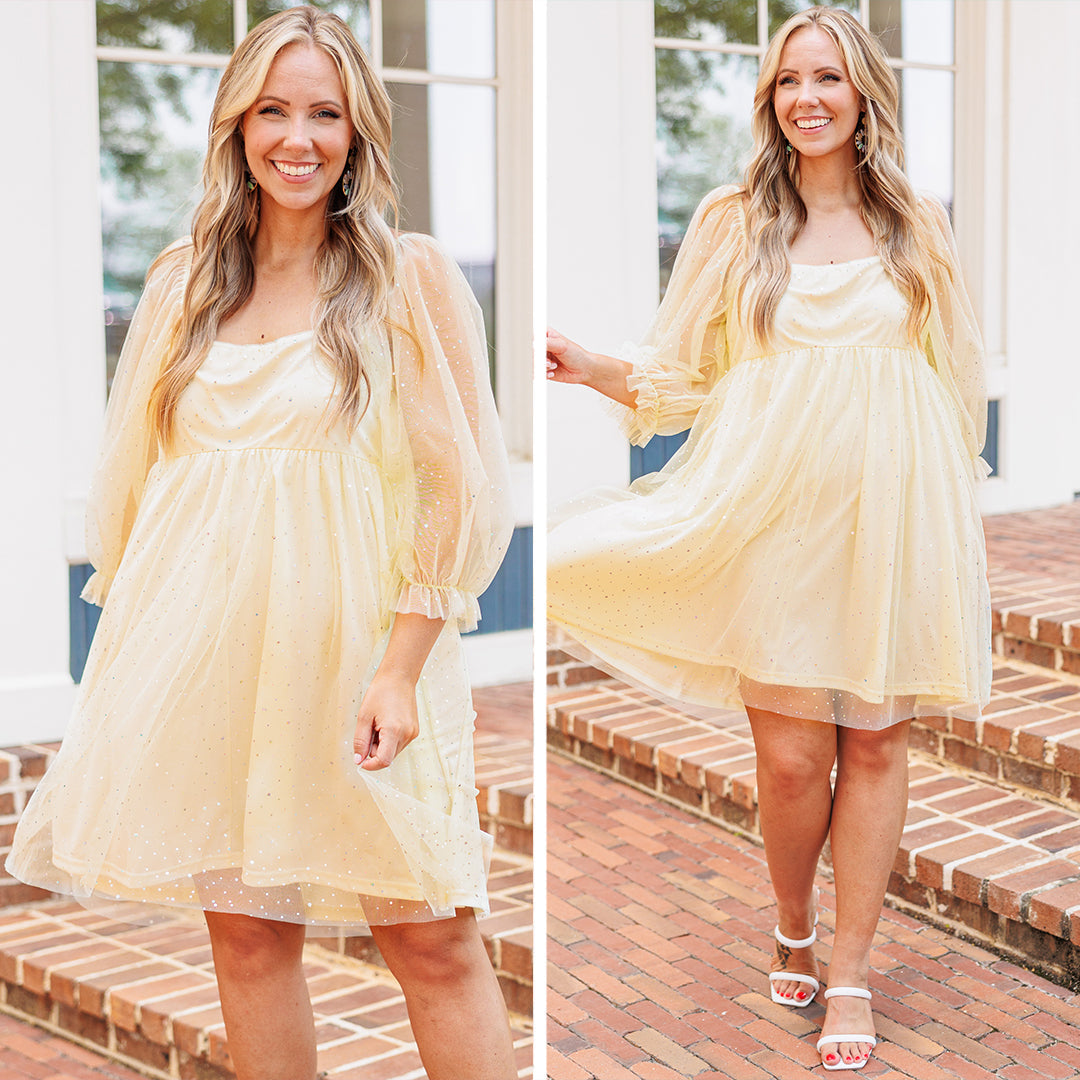 Sweet Evening Dress, Yellow