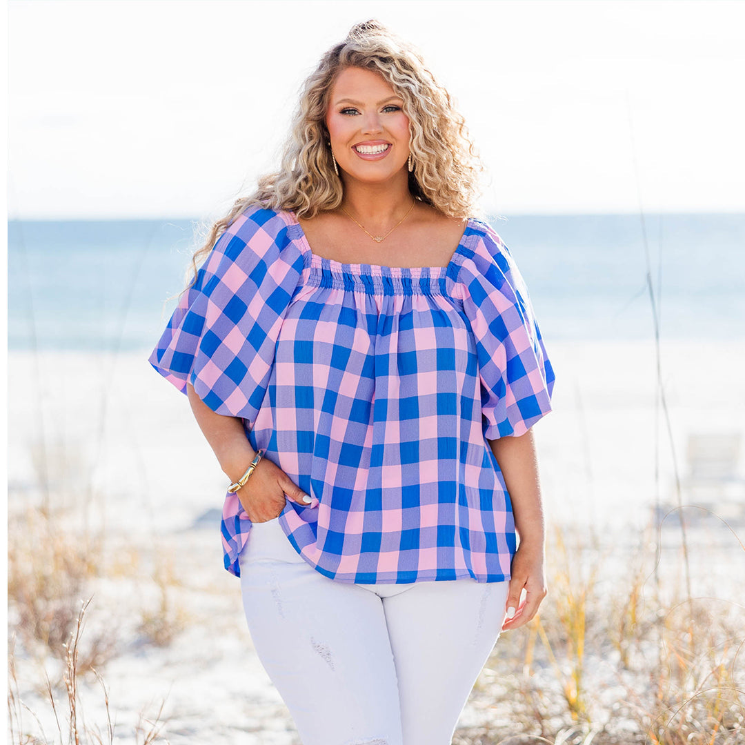 Sugar Pie Top, Blue-Pink
