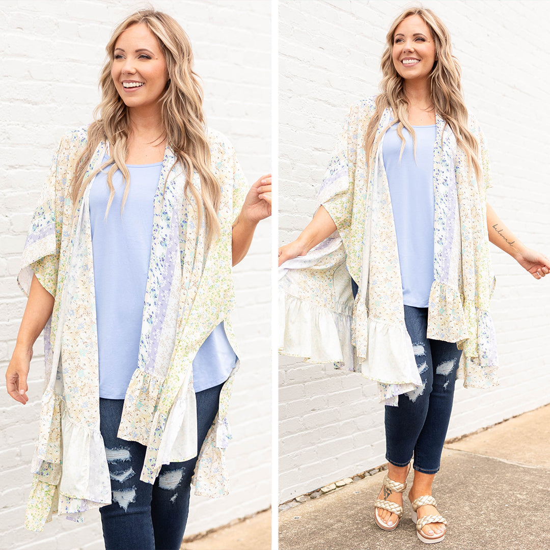 Spring Sights Kimono, Taupe