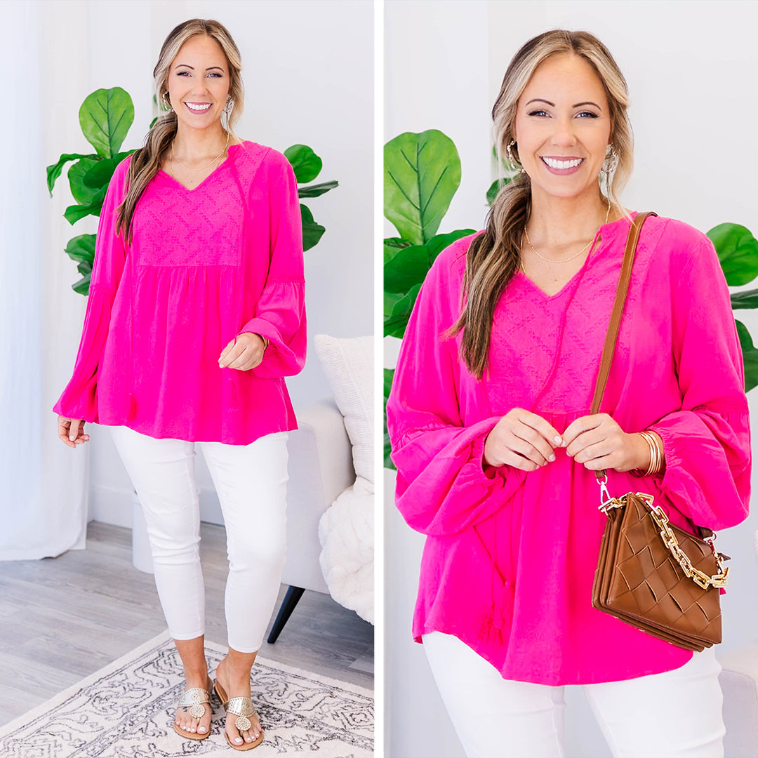 Siesta Key Walking Top, Hot Pink