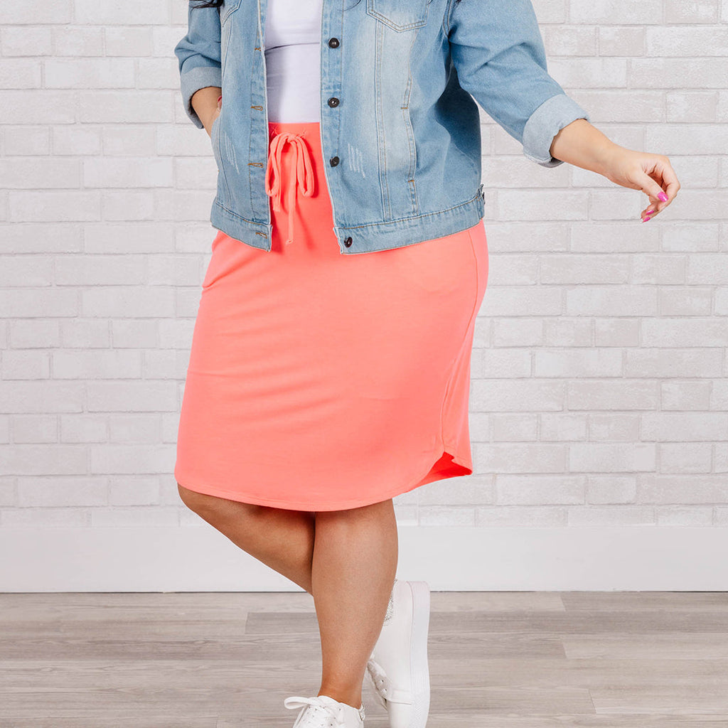 Nice And Comfortable Skirt, Neon Coral Pink