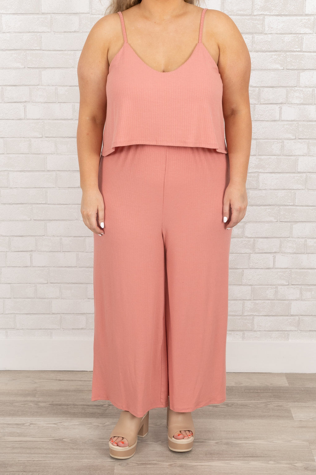 Finding My Peace Jumpsuit, Ash Rose