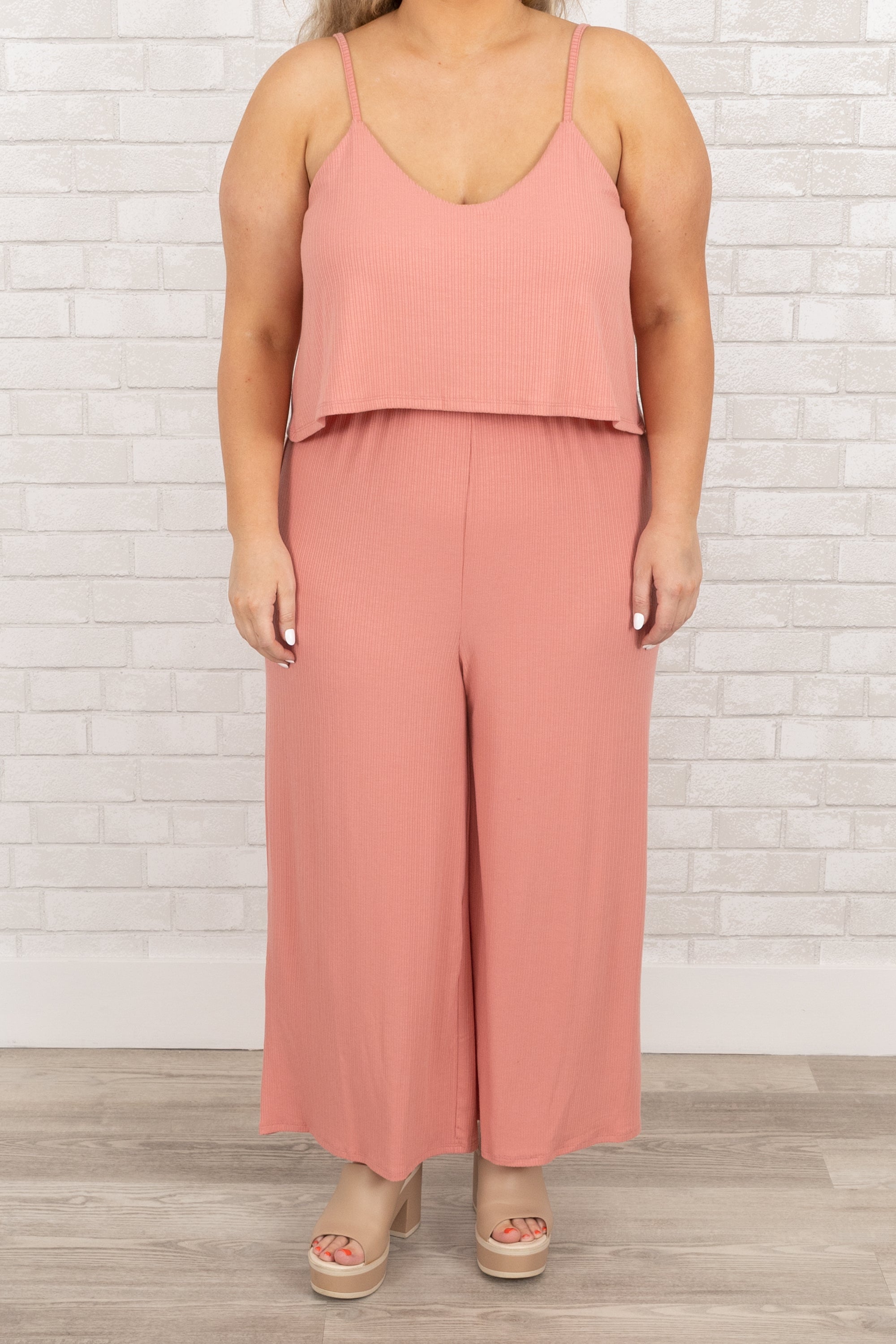 Finding My Peace Jumpsuit, Ash Rose