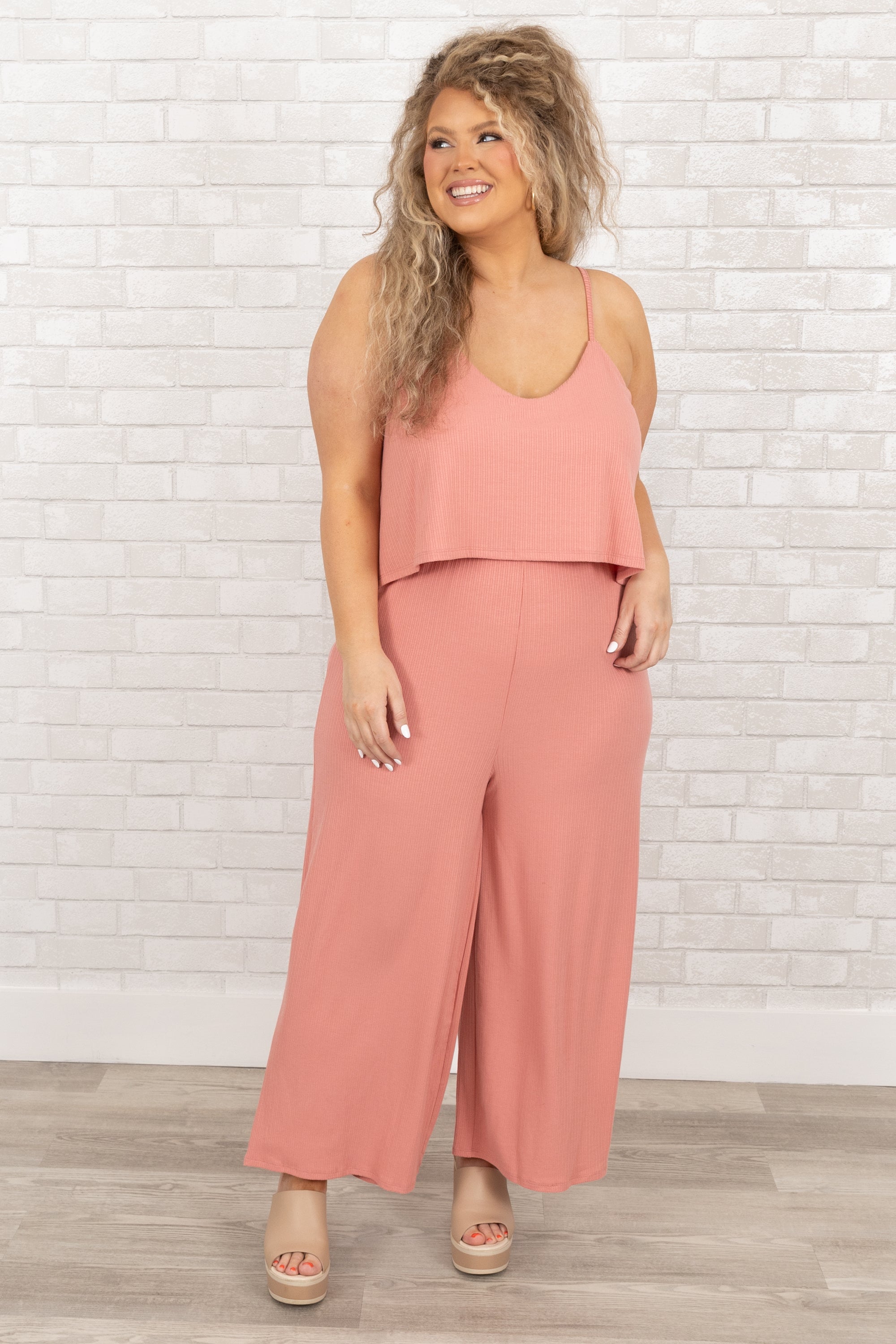 Finding My Peace Jumpsuit, Ash Rose