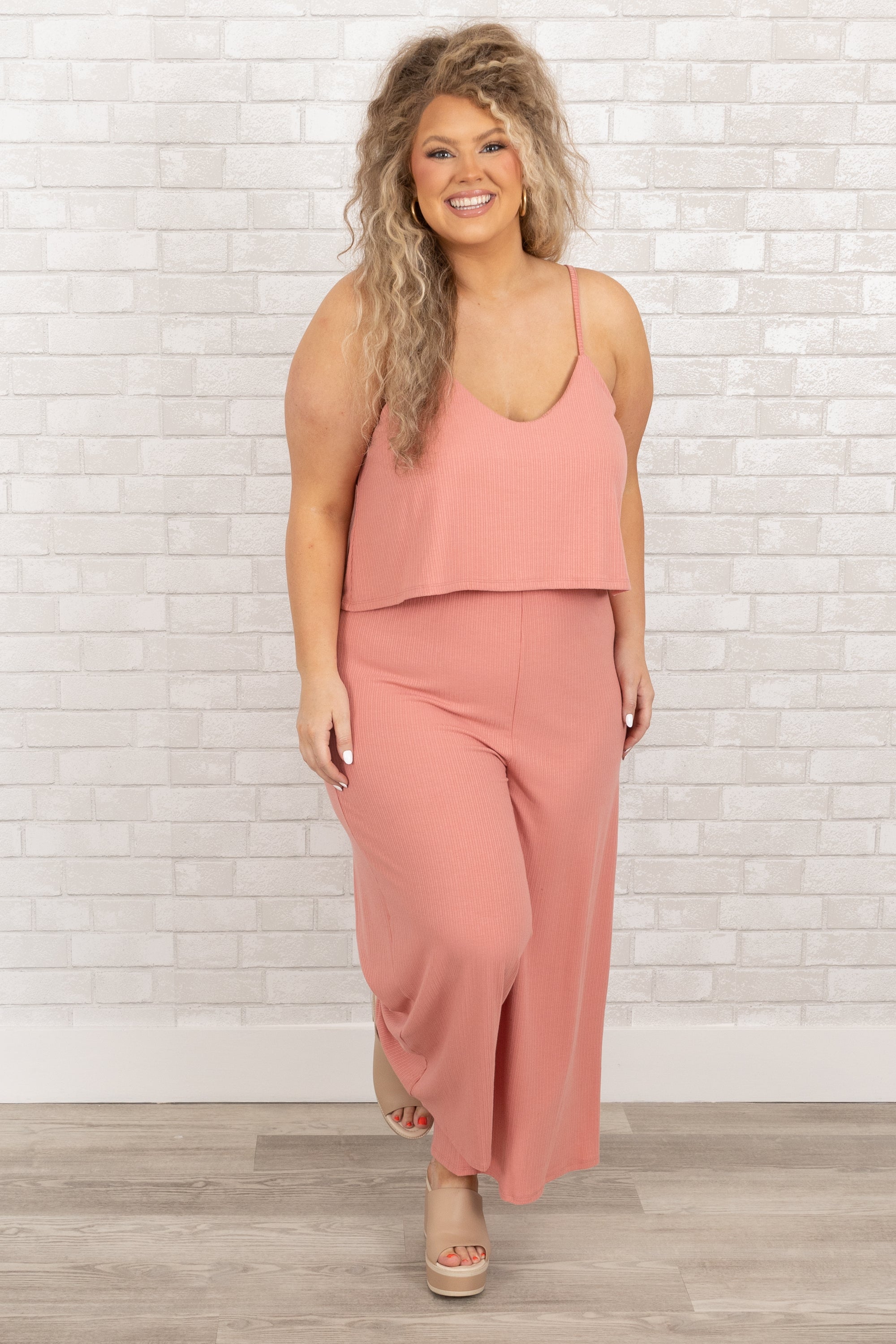 Finding My Peace Jumpsuit, Ash Rose