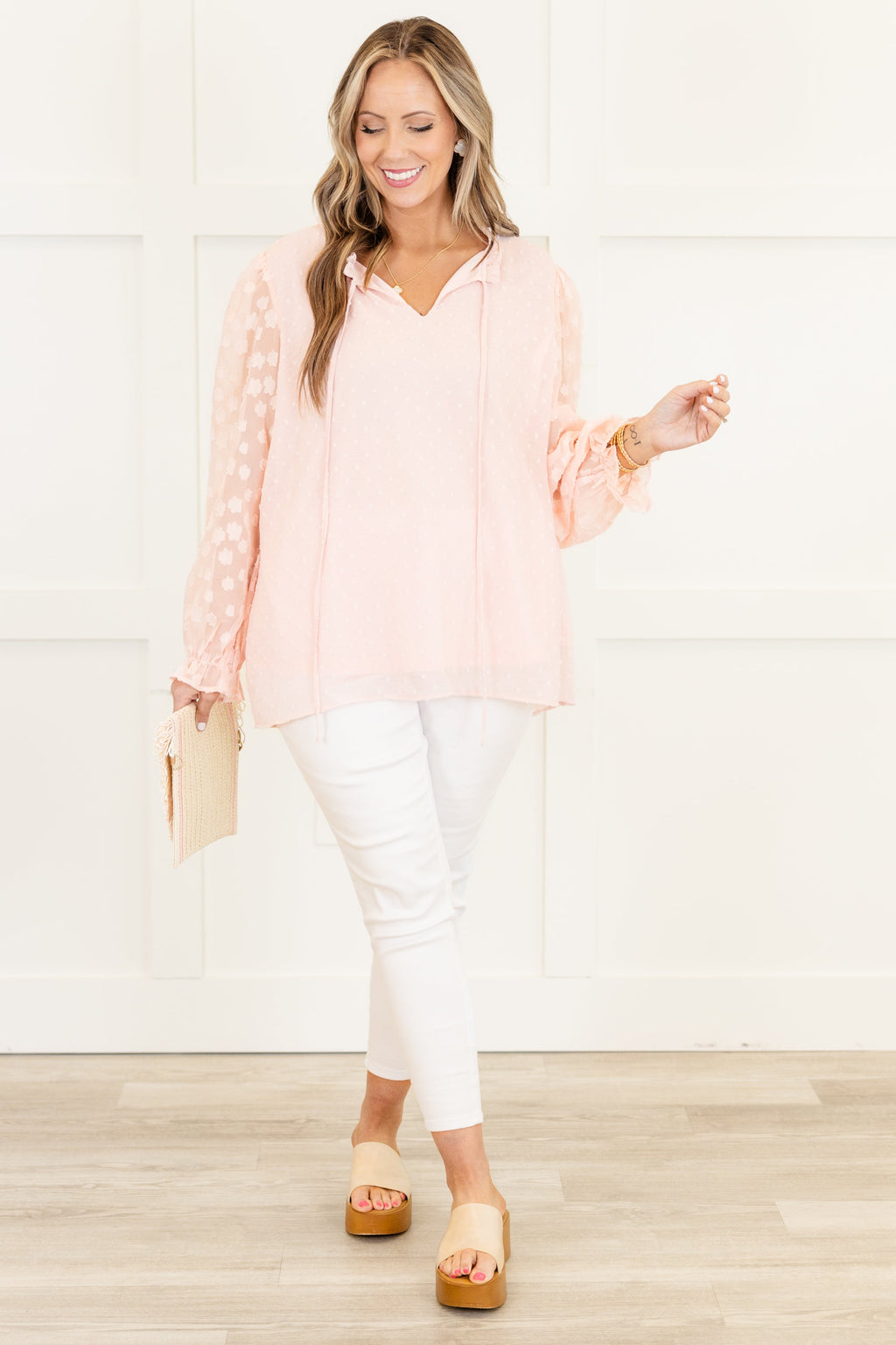 Bluebirds Fly Top, Baby Pink