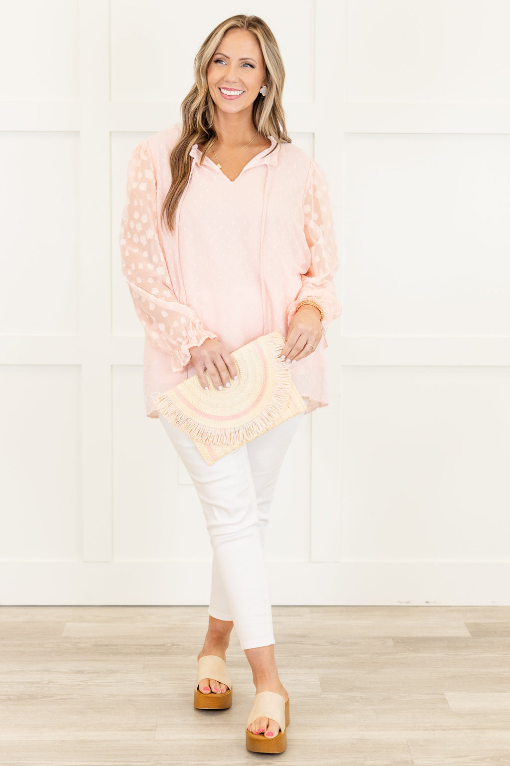 Bluebirds Fly Top, Baby Pink