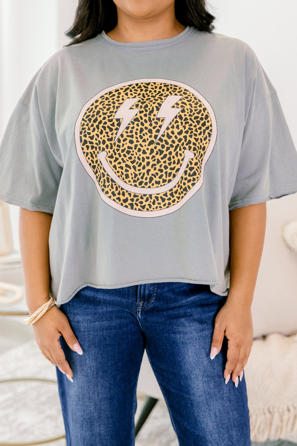 Eyes for Smiles Vintage Wash Tee, Steel