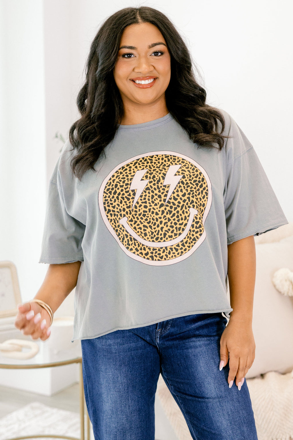 Eyes for Smiles Vintage Wash Tee, Steel