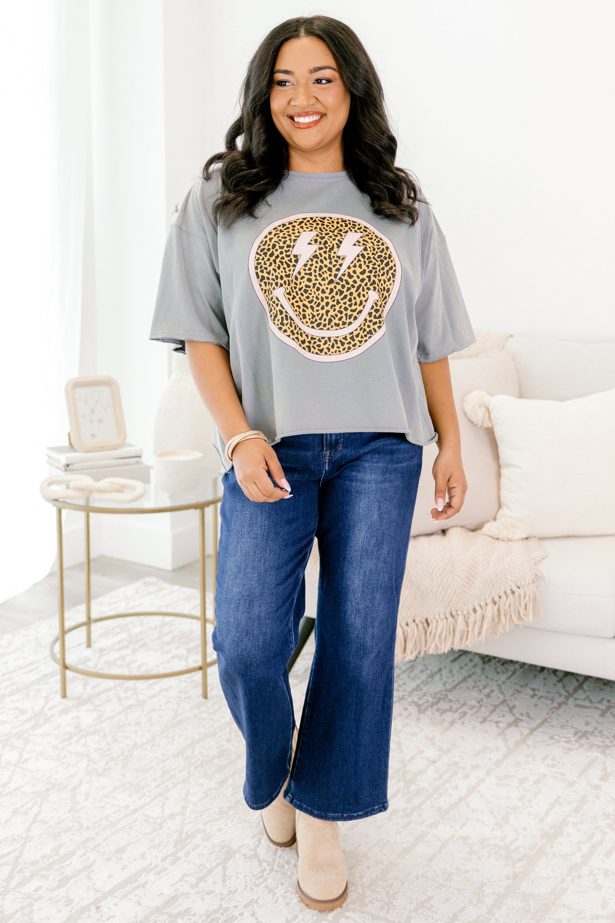 Eyes for Smiles Vintage Wash Tee, Steel