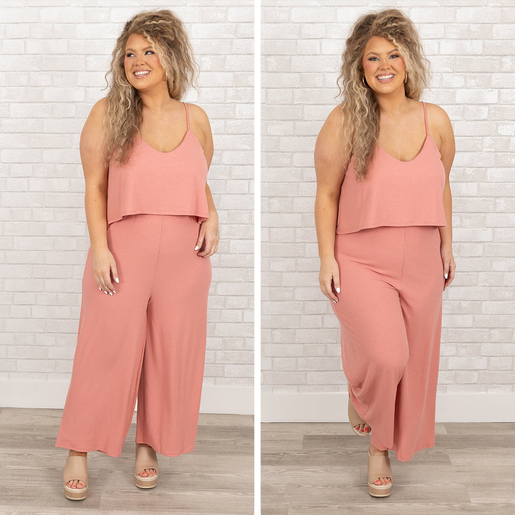 Finding My Peace Jumpsuit, Ash Rose