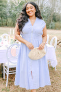 Late Night Skies Dress, Blue Gingham