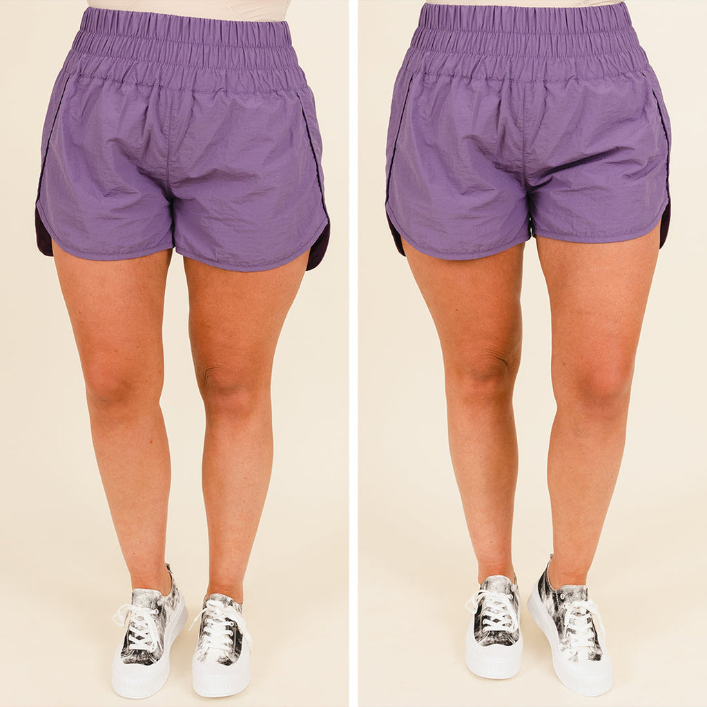 Feeling Motivated Shorts, Lilac Grey
