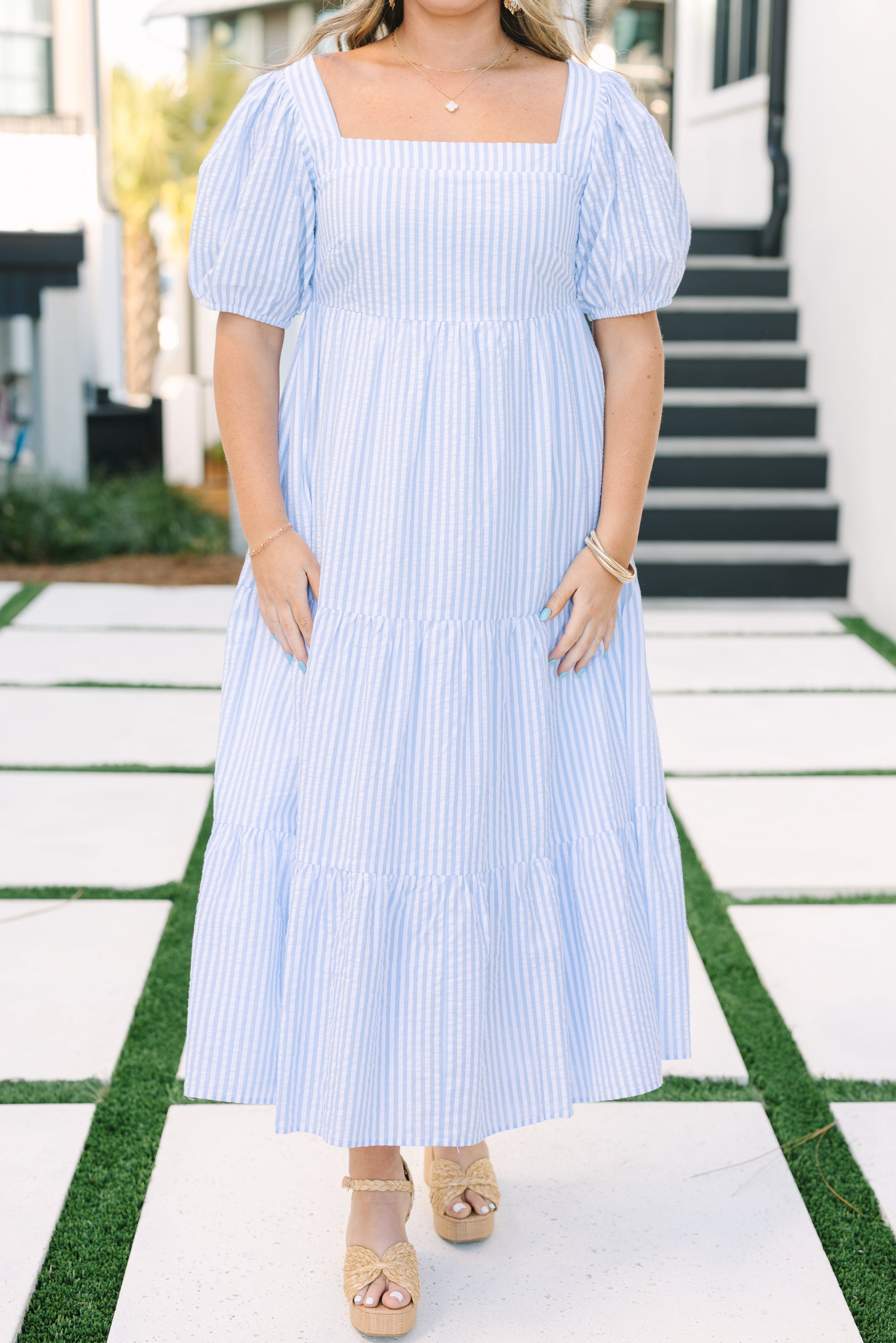 A Breeze In The Ocean Dress, Blue Stripe