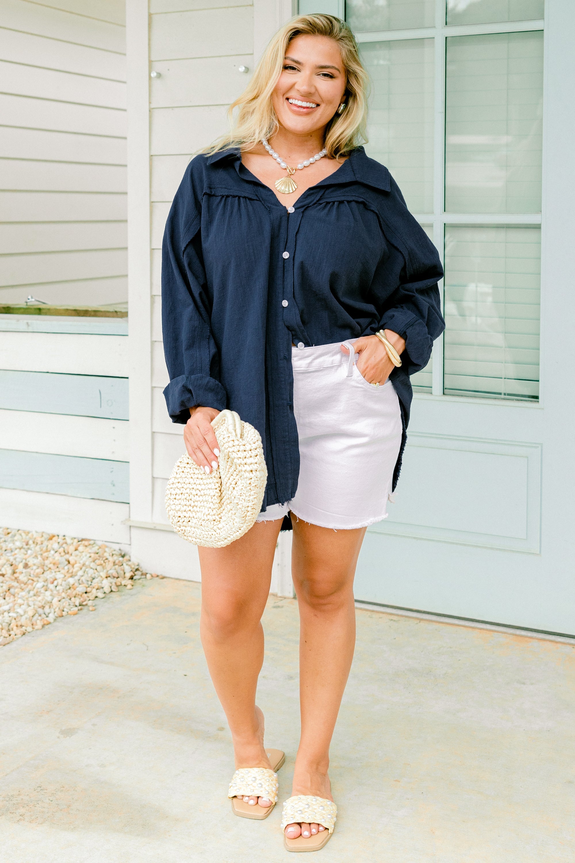 A Different Wave Length Top, Navy