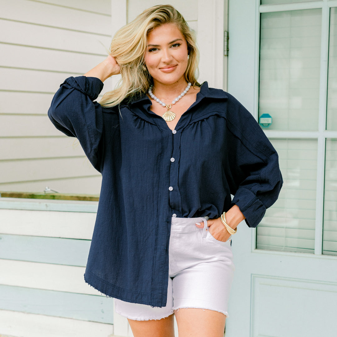 A Different Wave Length Top, Navy