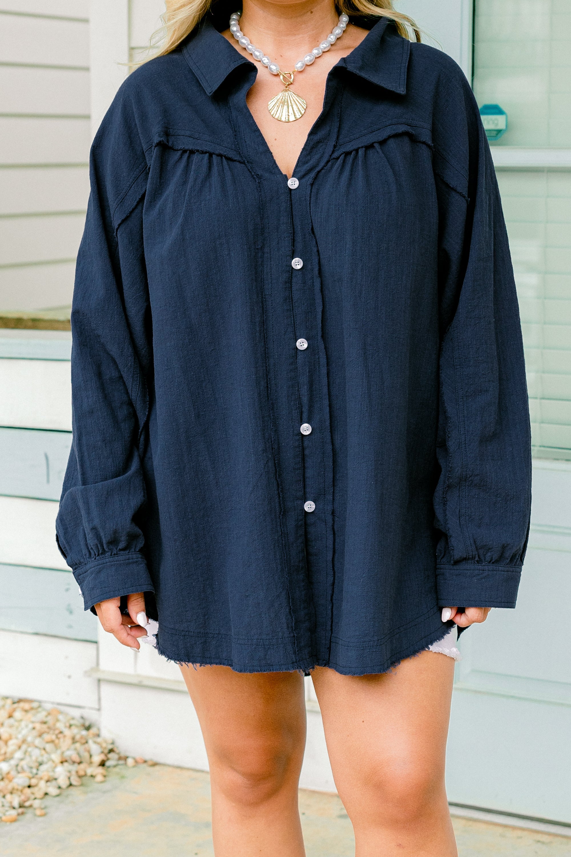 A Different Wave Length Top, Navy