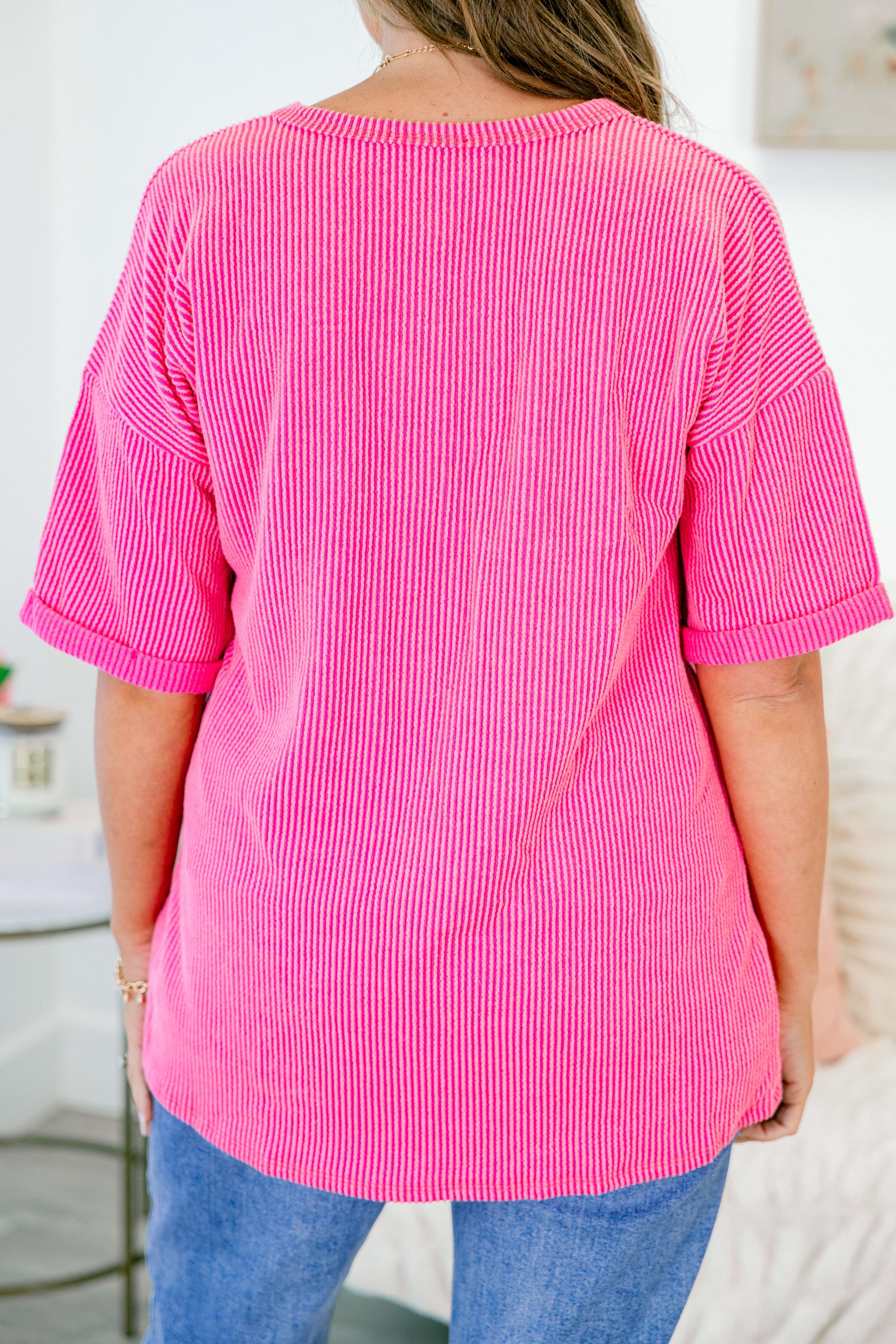 A Genuine Soul Top, Hot Pink