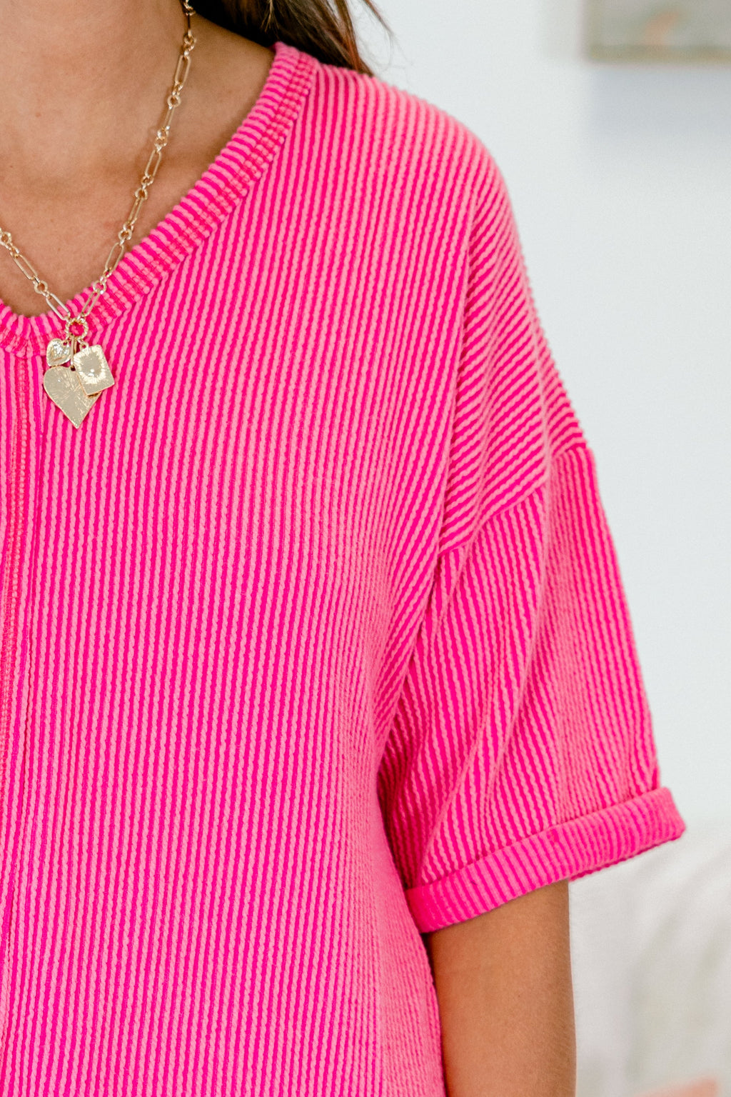 A Genuine Soul Top, Hot Pink