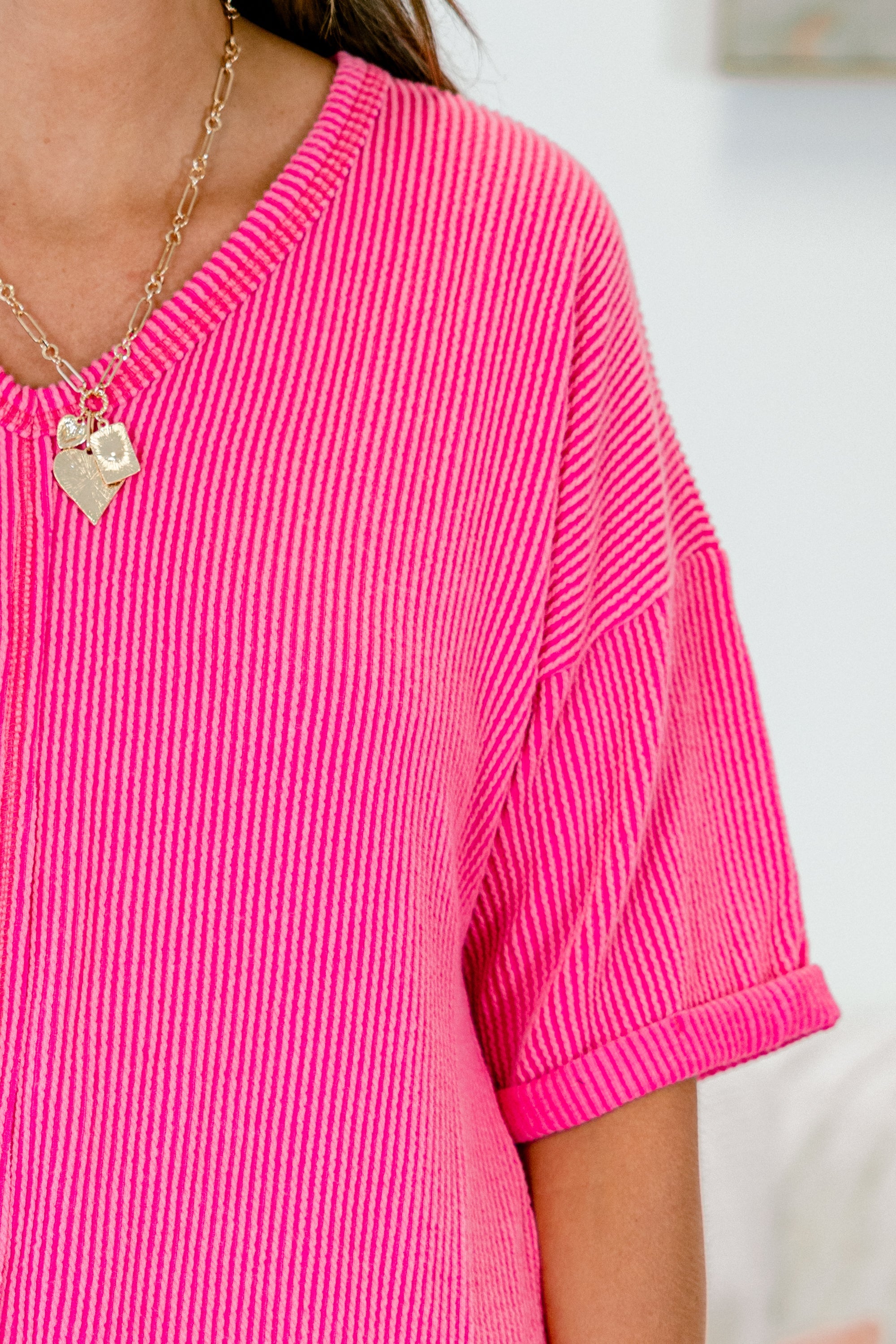 A Genuine Soul Top, Hot Pink