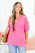 A Genuine Soul Top, Hot Pink