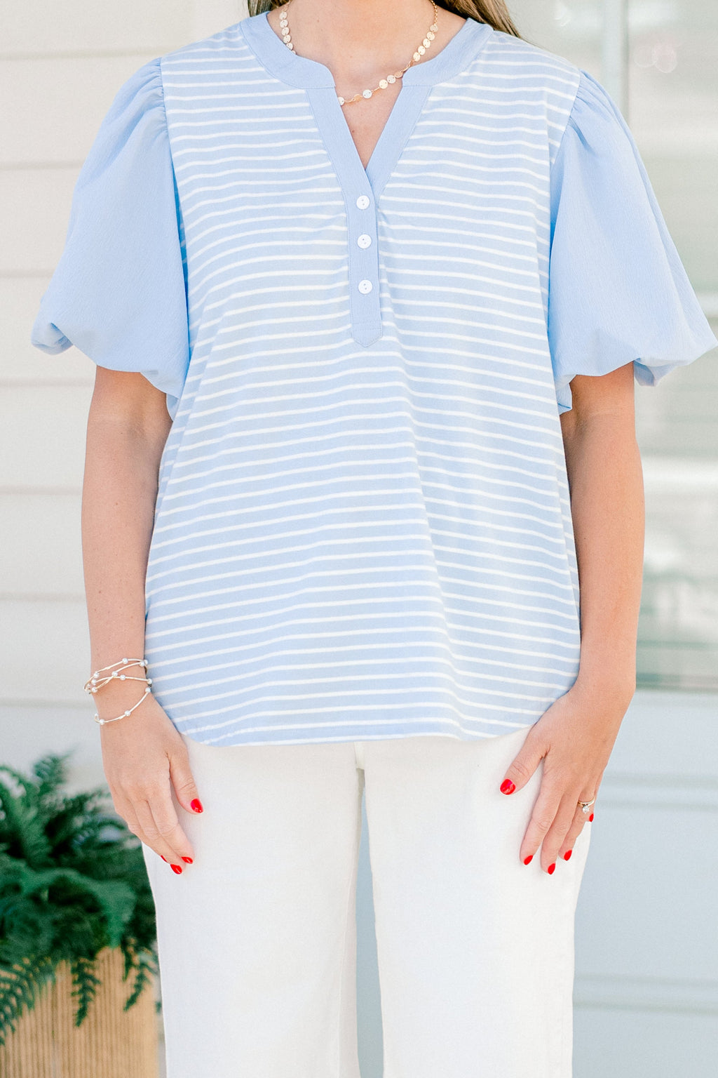 A Glowing Smile Top, Blue