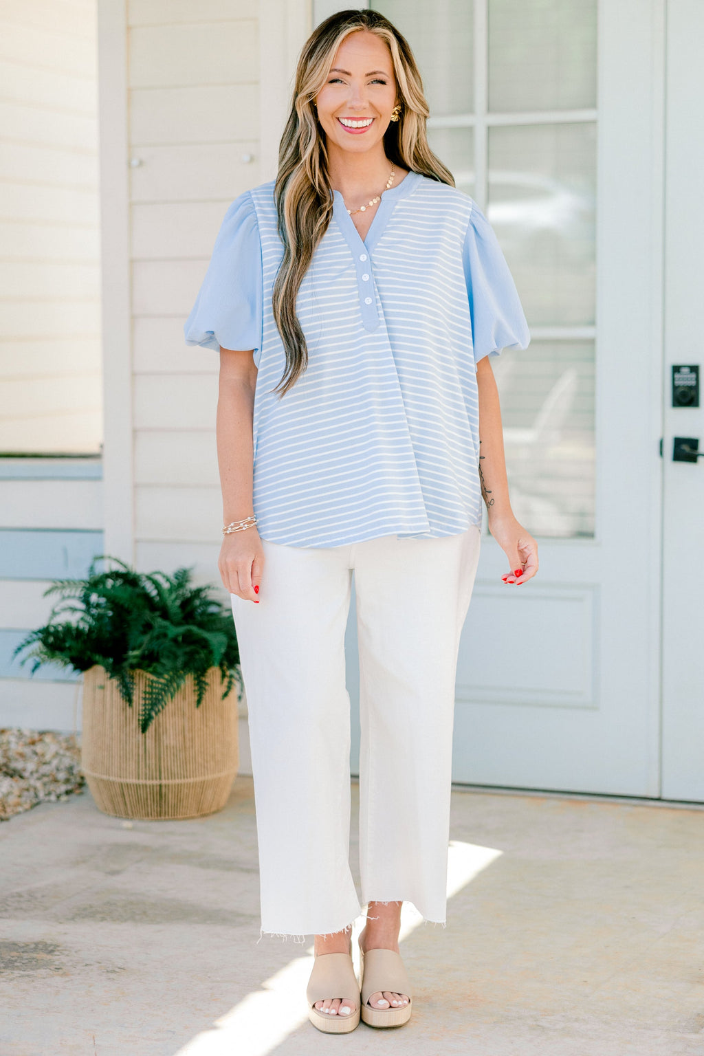 A Glowing Smile Top, Blue