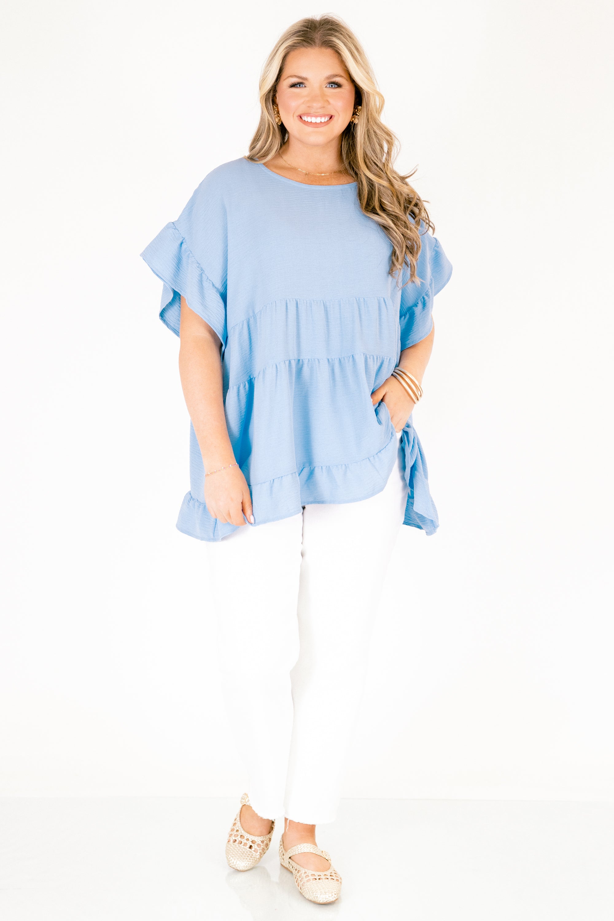 A Little Reckless Top, Chambray