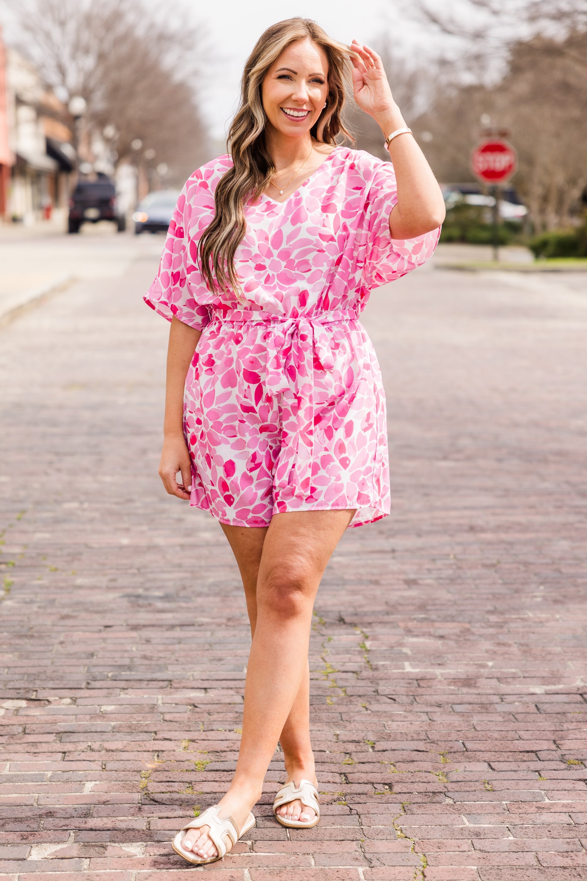 A Little Unpredictable Romper, Pink