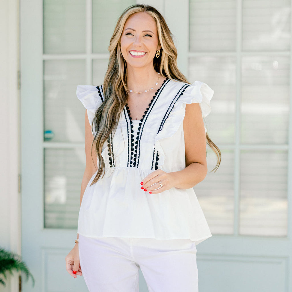 Back In Bloom Top, White