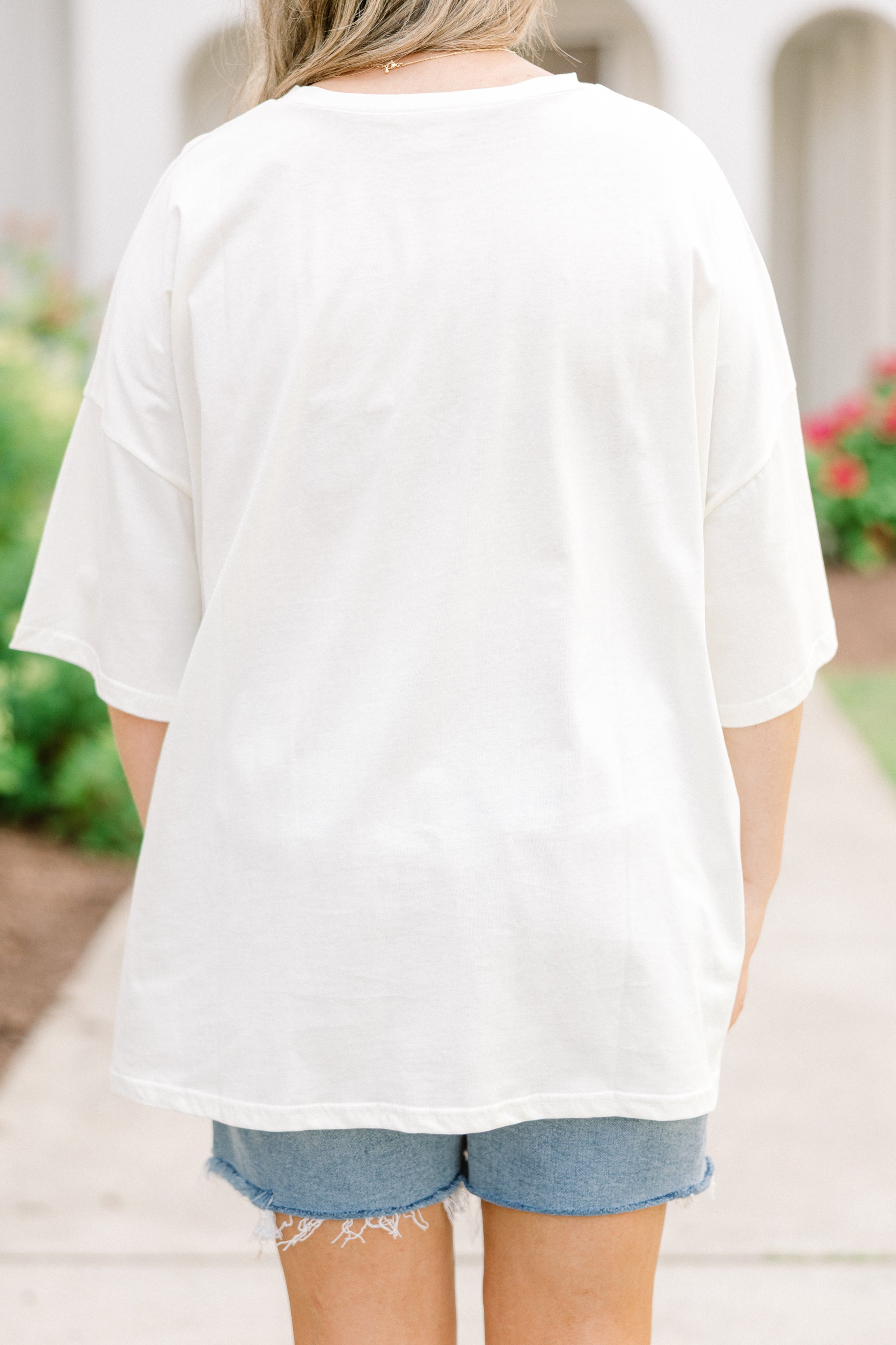 Patriotic Goose Boyfriend Tee, Ivory