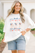 Patriotic Goose Boyfriend Tee, Ivory