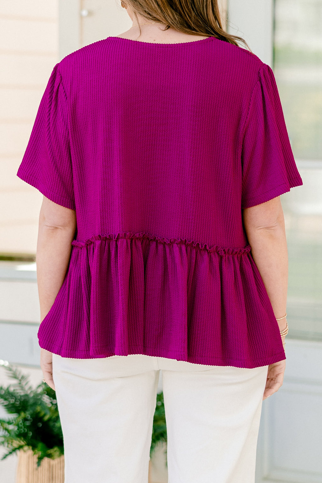 Knit Knot Top, Berry