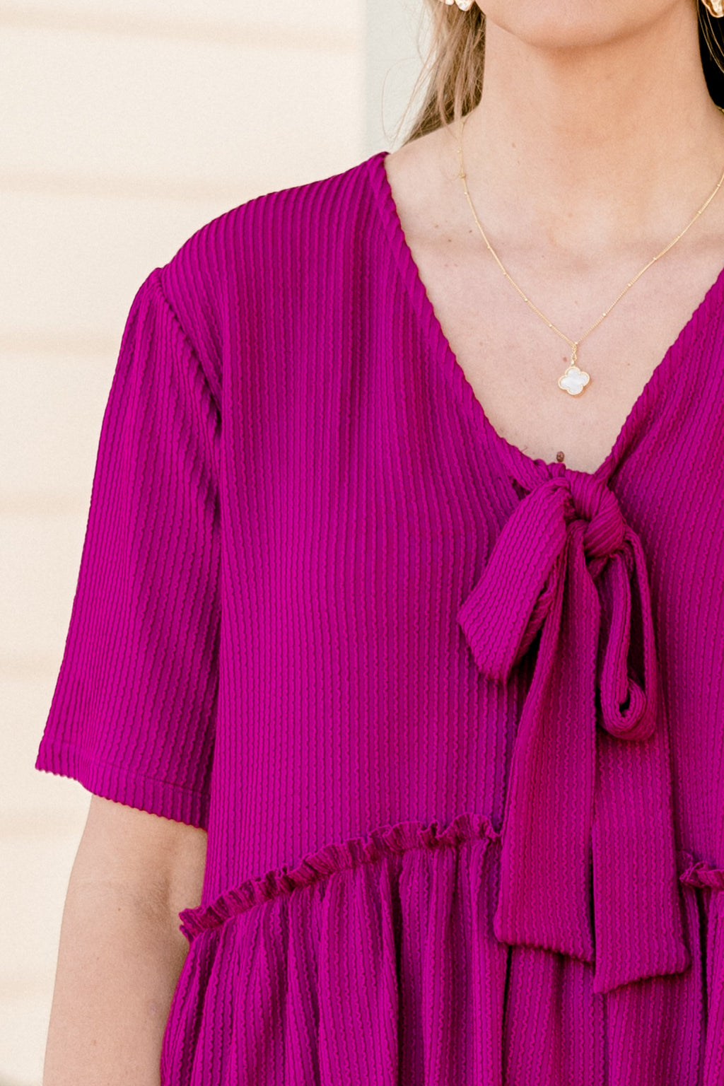 Knit Knot Top, Berry