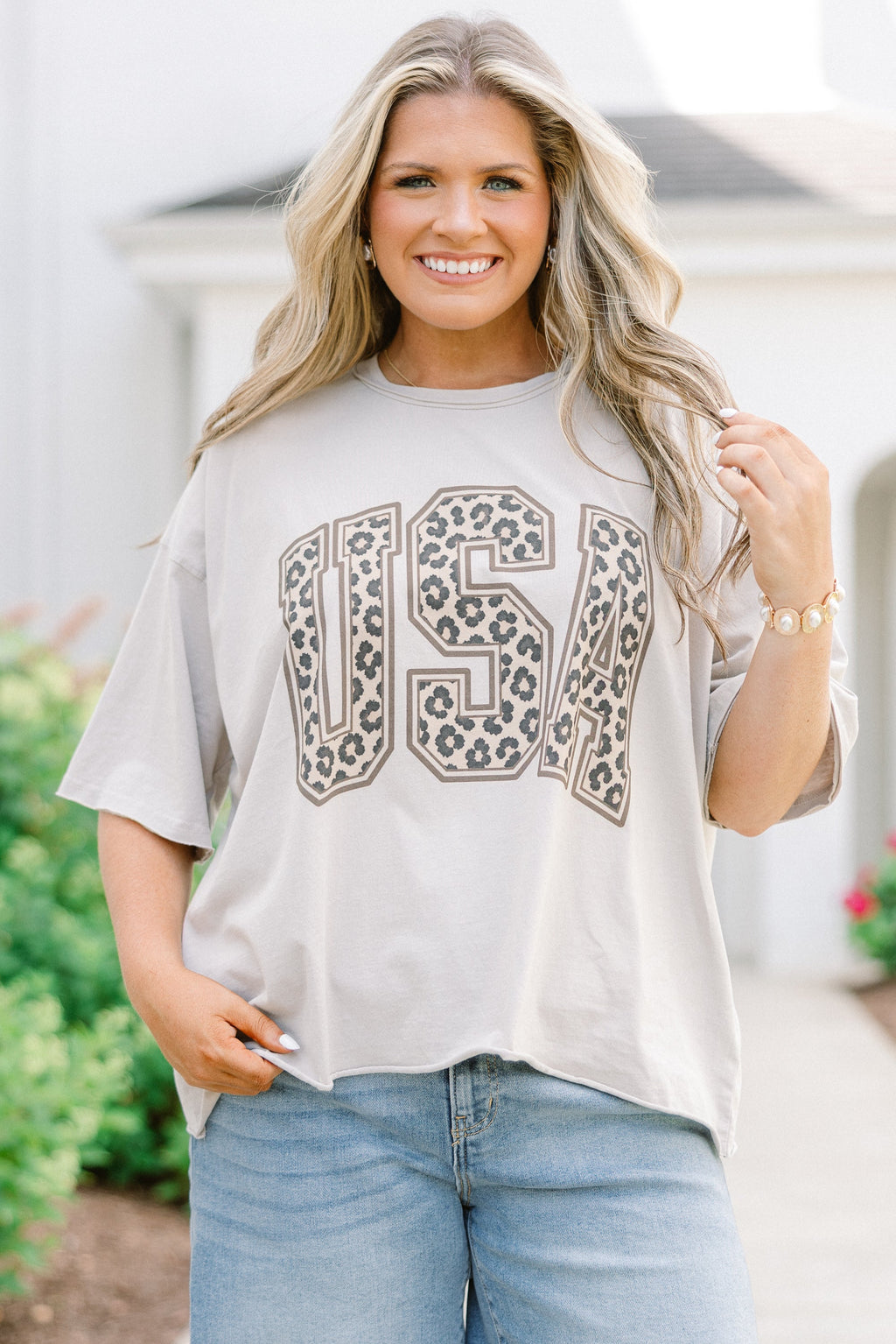 Wild In The USA Vintage Wash Tee, Stone