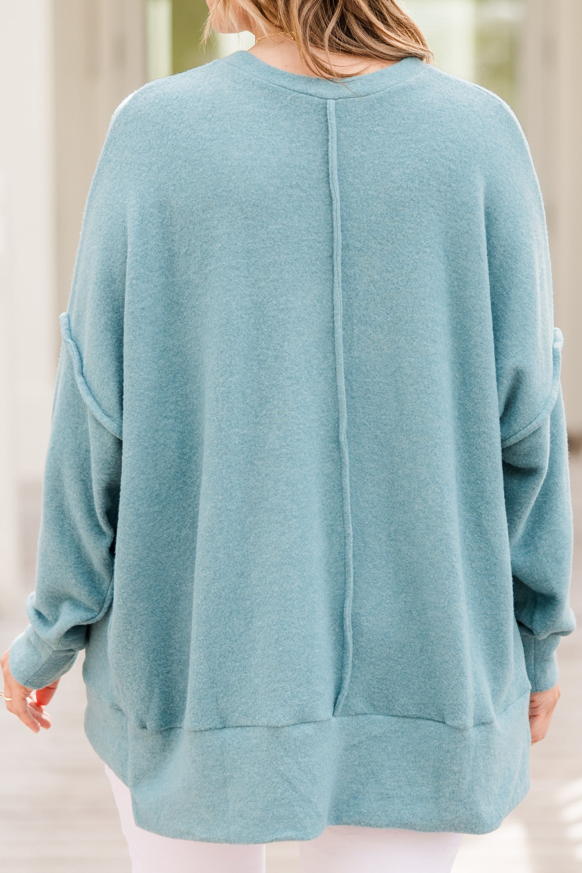 Just Take A Break Sweater, Dusty Teal