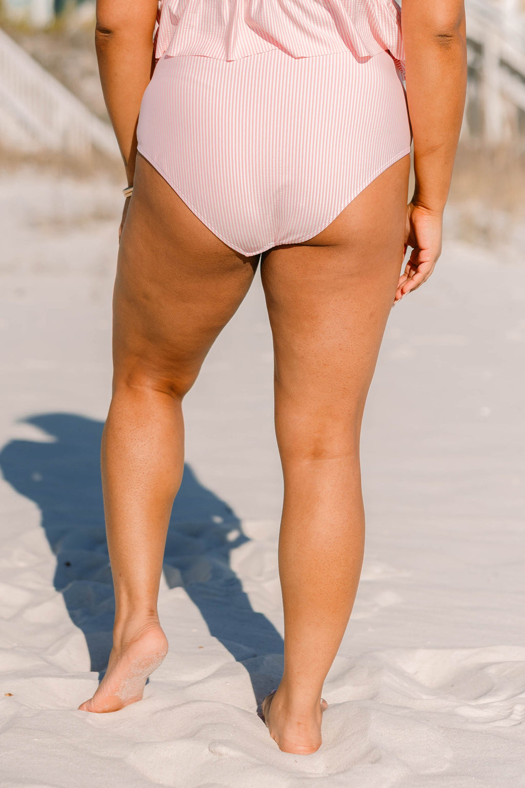 Breeze Through Paradise Swim Bottom, Pink Stripe
