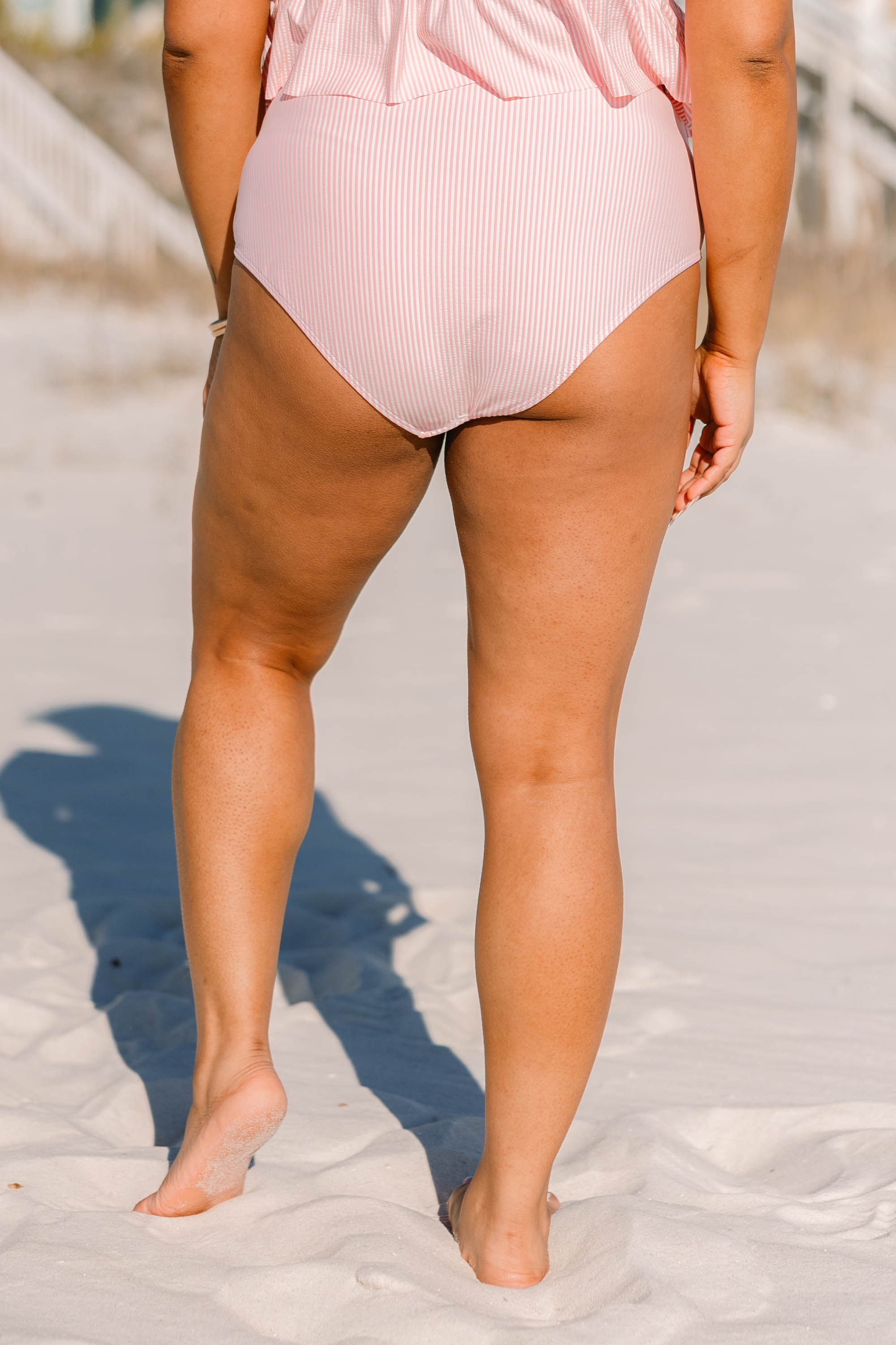 Breeze Through Paradise Swim Bottom, Pink Stripe