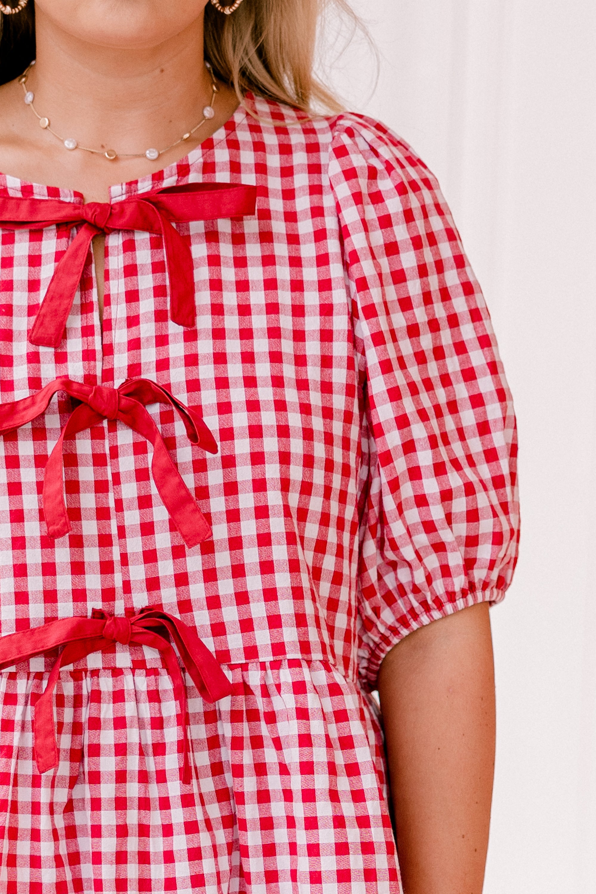 Take It Easy Now Top, Red Gingham
