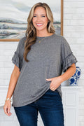 A Passionate Heart Top, Charcoal