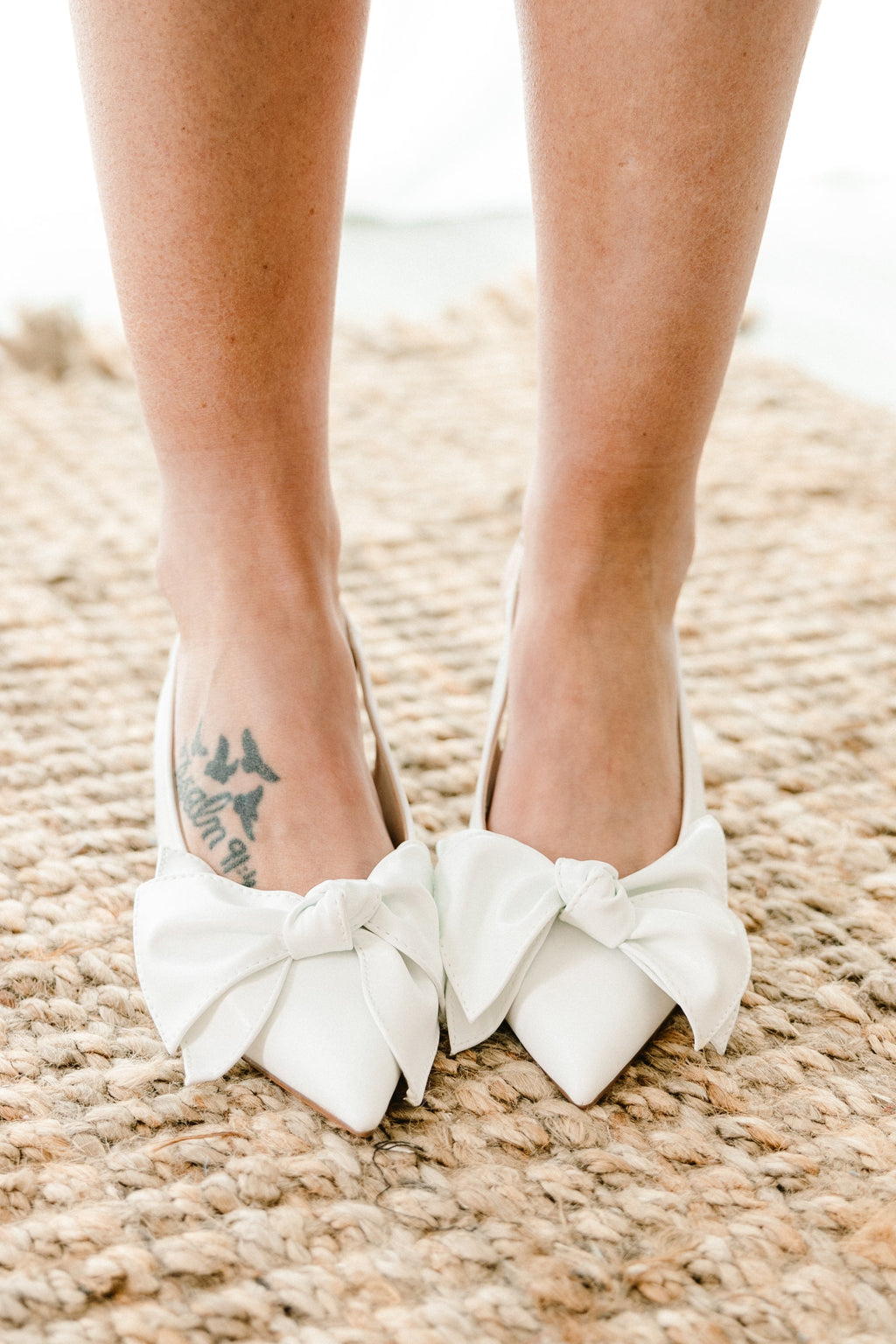 A Perfect Match Kitten Heels, White