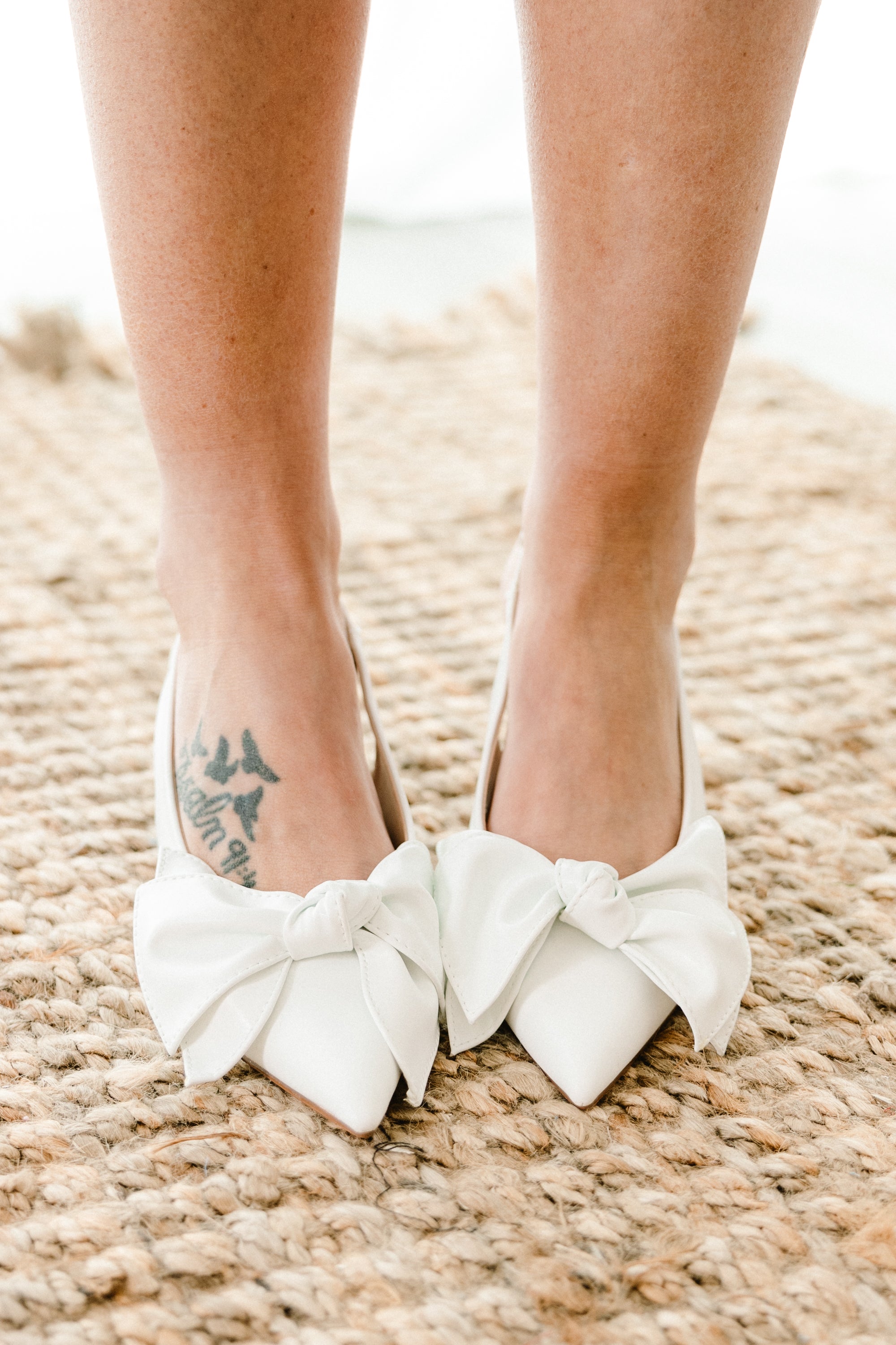 A Perfect Match Kitten Heels, White