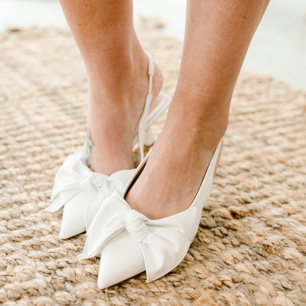 A Perfect Match Kitten Heels, White