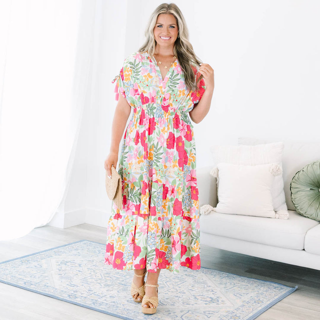 A Ray of Sunshine Dress, Pink Floral