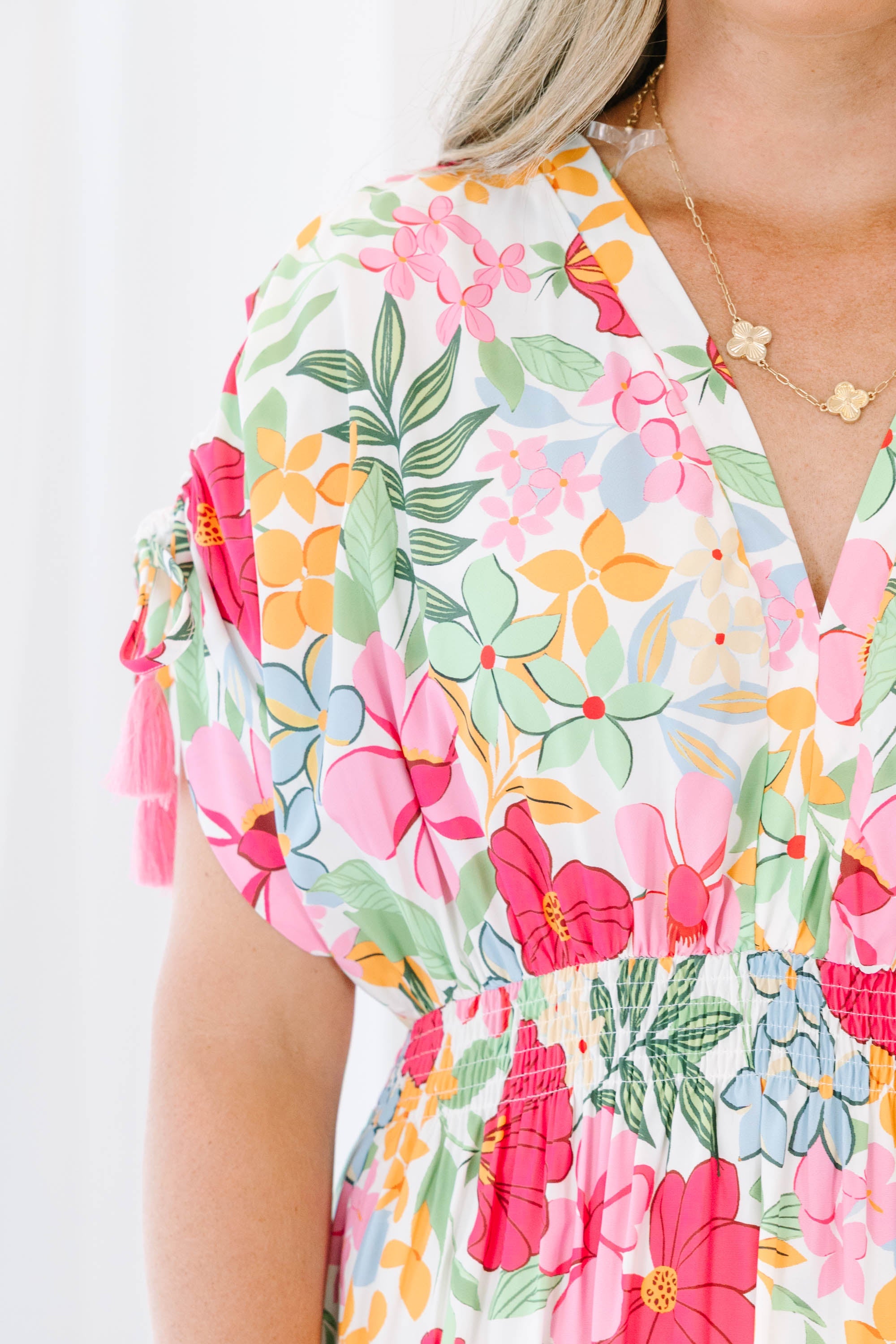 A Ray of Sunshine Dress, Pink Floral