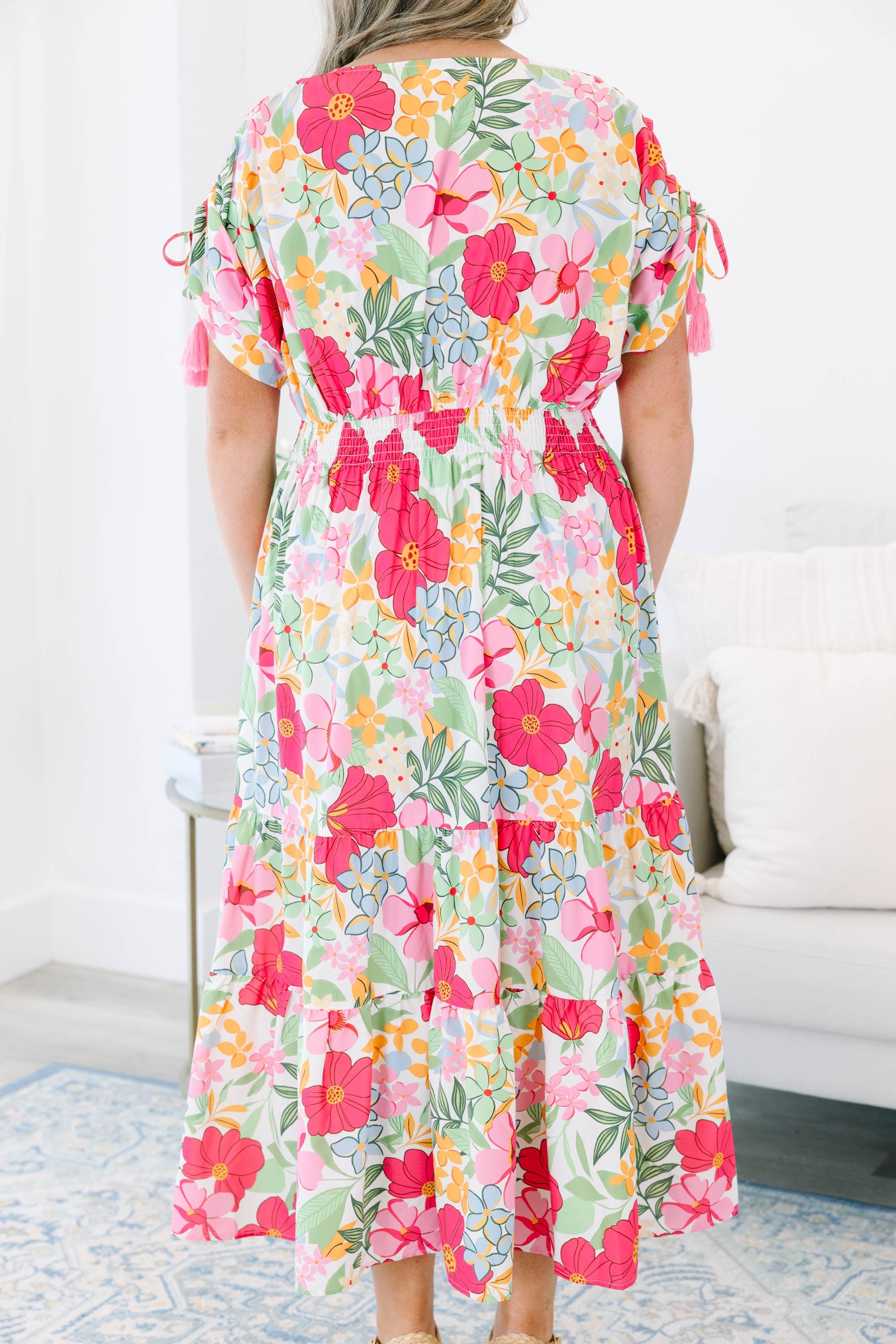 A Ray of Sunshine Dress, Pink Floral