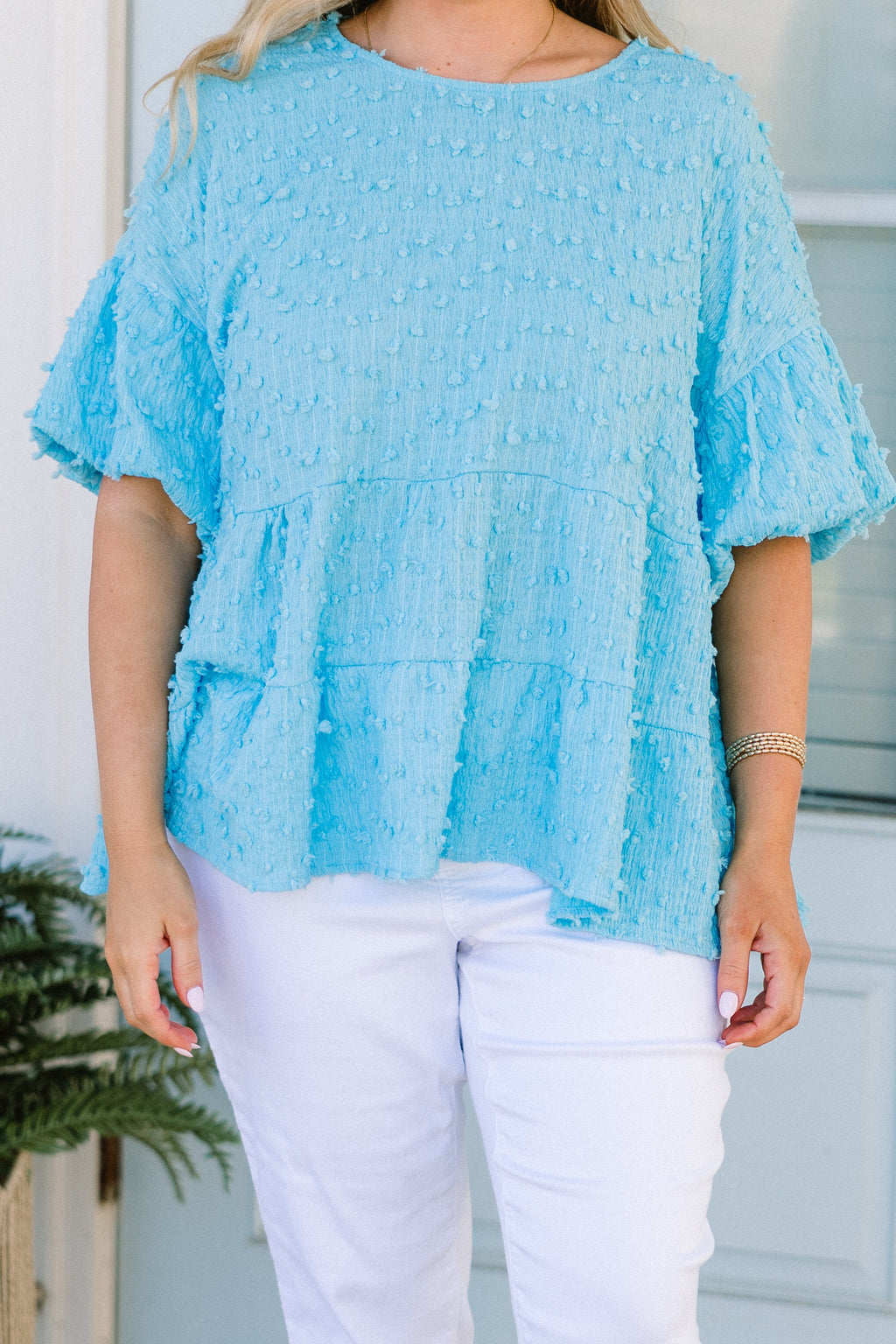 A Rosy Smile Top, Blue