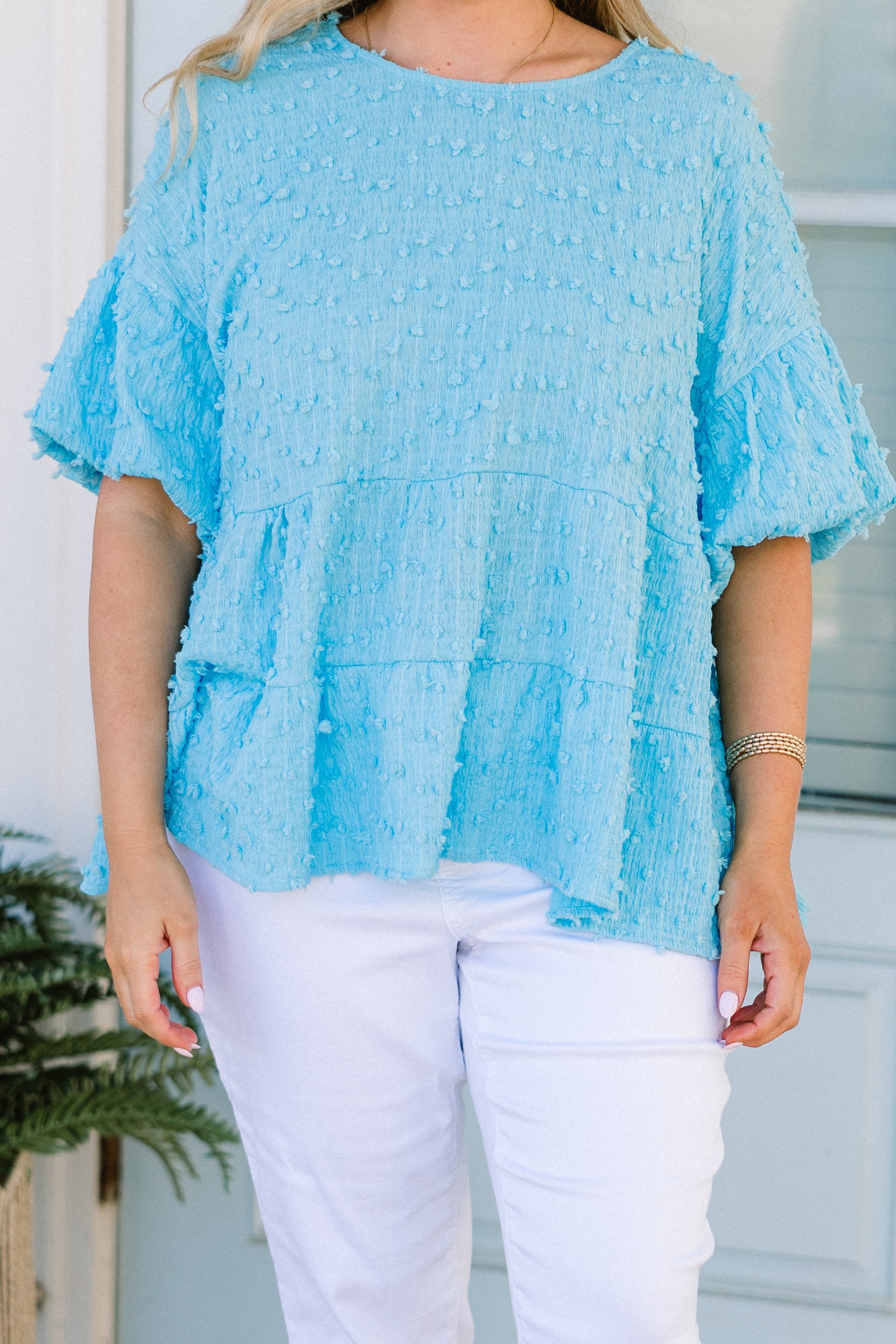 A Rosy Smile Top, Blue