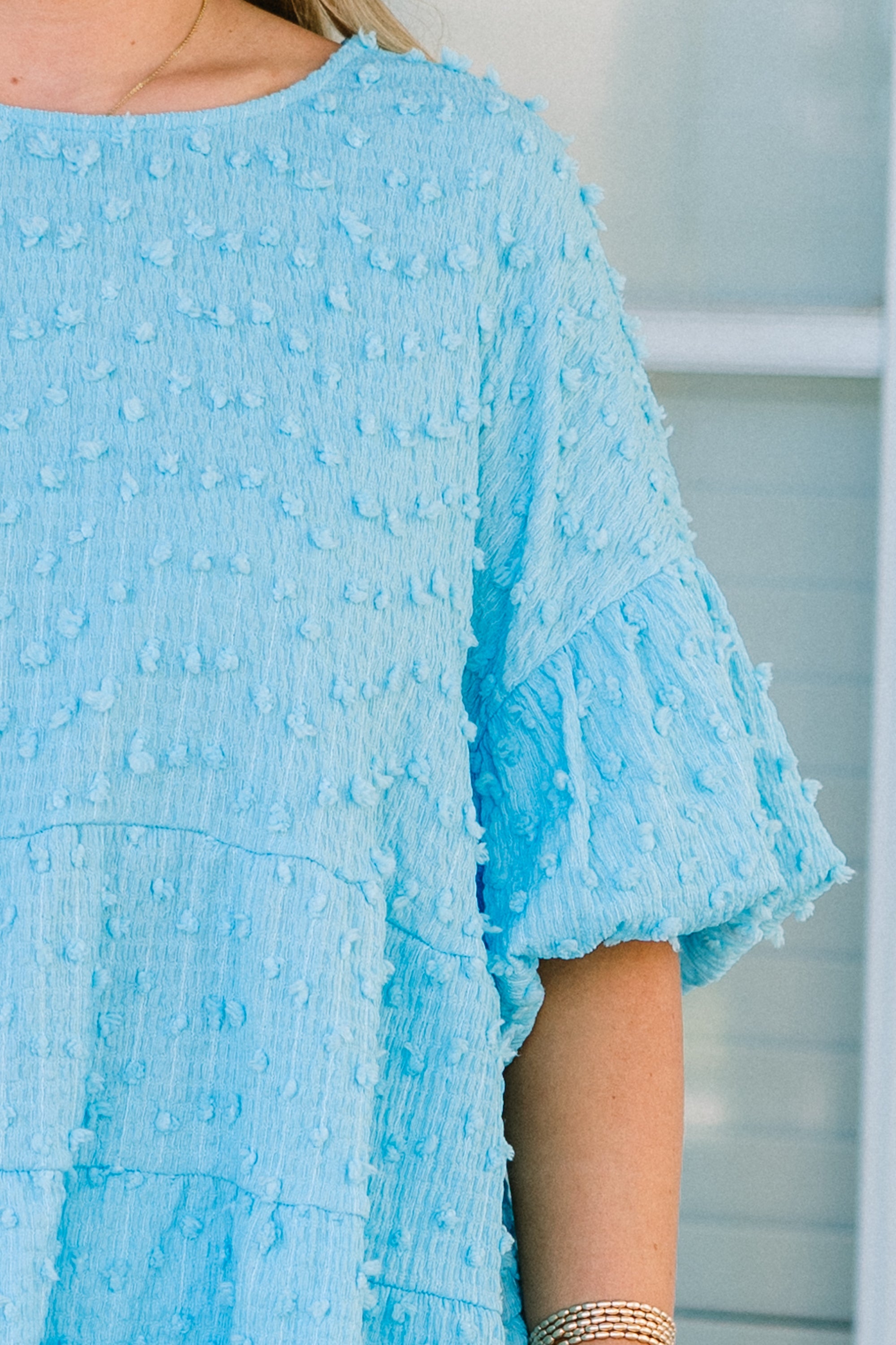 A Rosy Smile Top, Blue